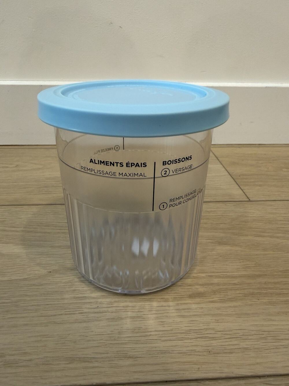 Ninja Creami Pint Sized Replacement Container Ice Cream Jar Lid Blue Clear